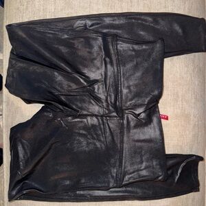 Spanx Black Shiny Leggings